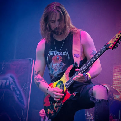 Jack from Metal Militia headling the main stage wearing
