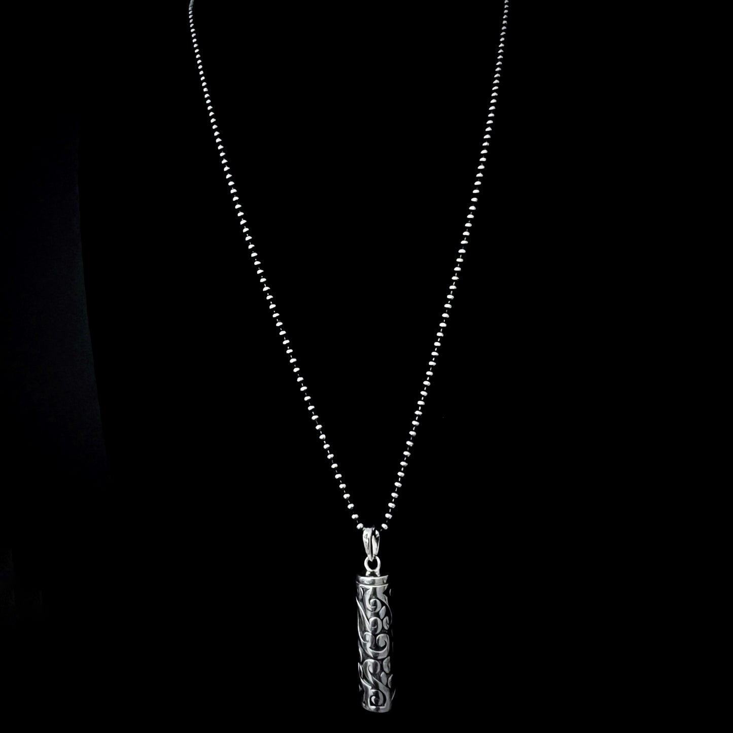 Sterling silver POISON IS THE CURE locket pendant on 28 inch ball chain