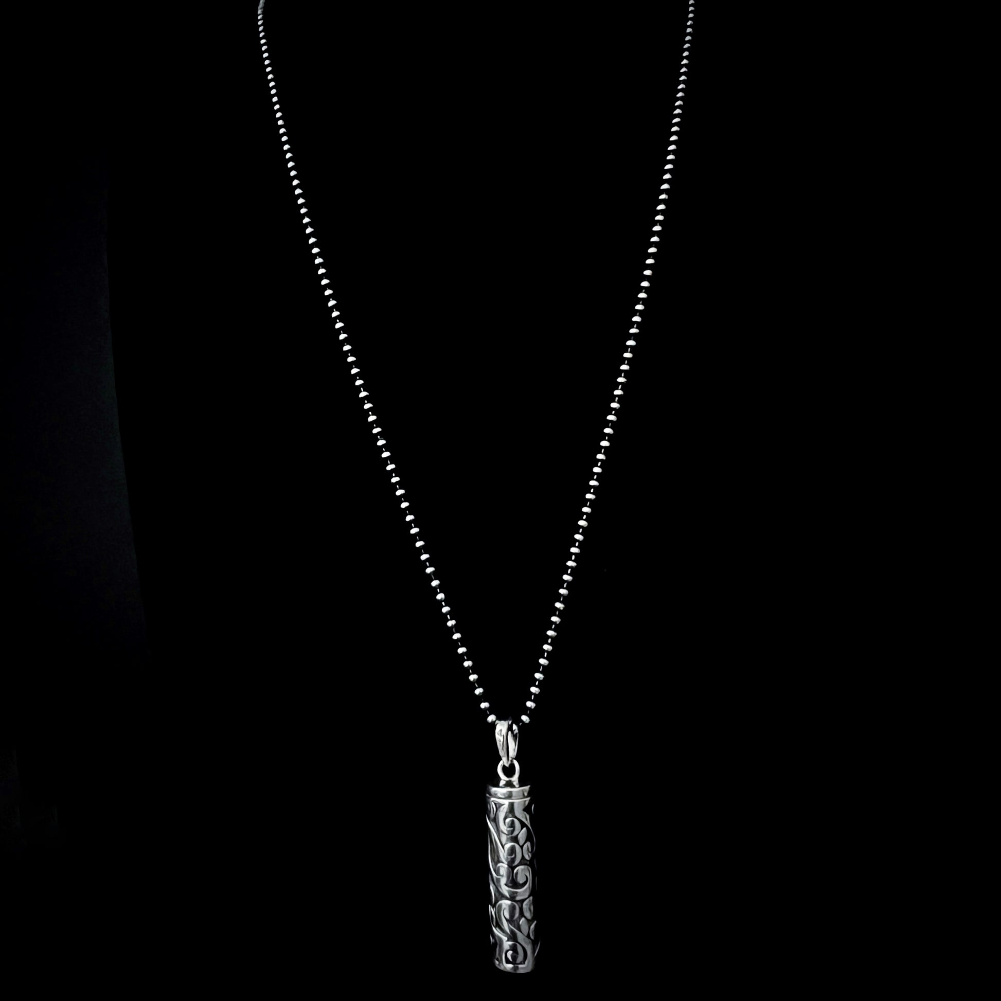 Sterling silver POISON IS THE CURE locket pendant on 28 inch ball chain