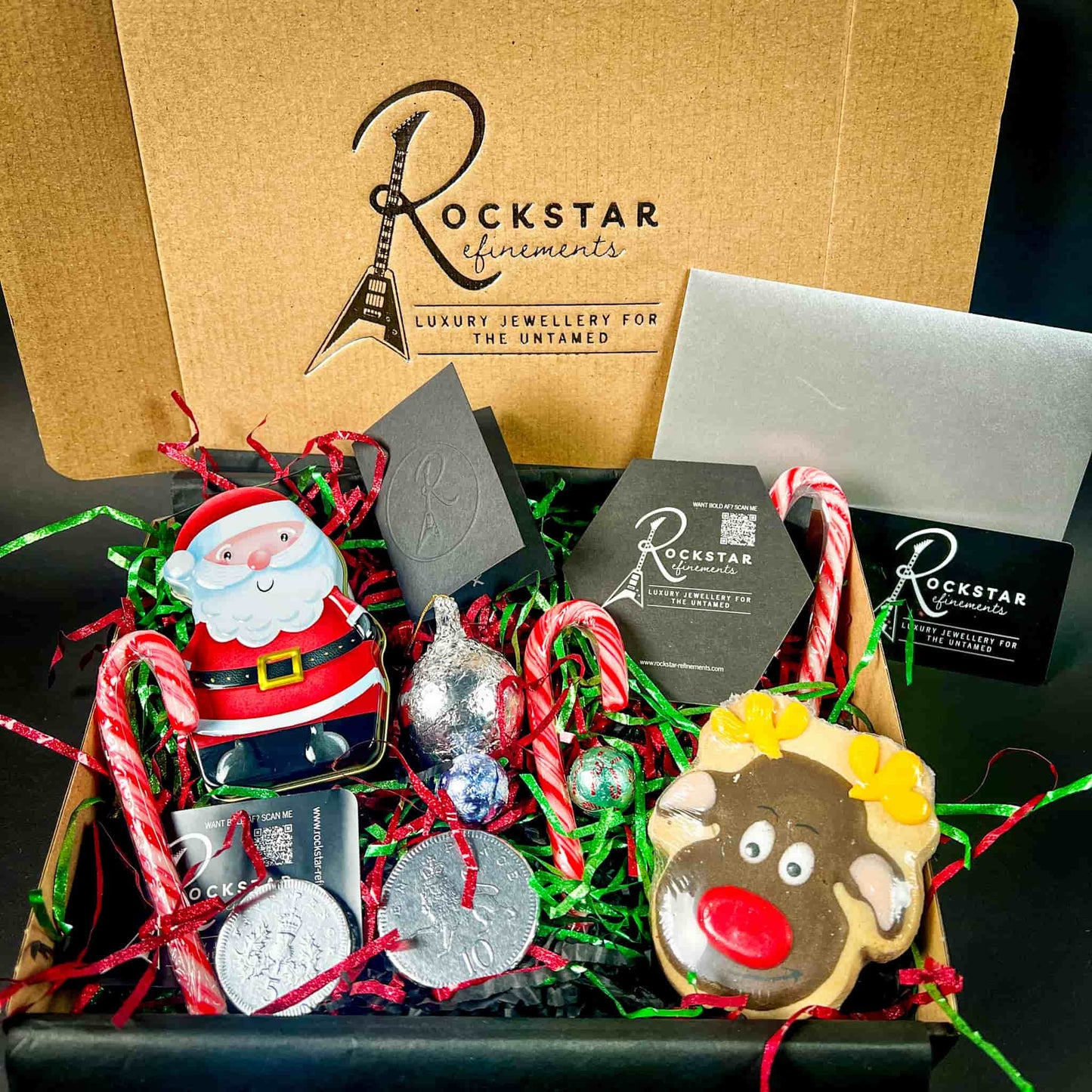 Turn your ROCKSTAR★REFINEMENTS Gift Voucher into a proper Christmas moment — boxed, packed with festive treats and ready to drop straight under the tree. 