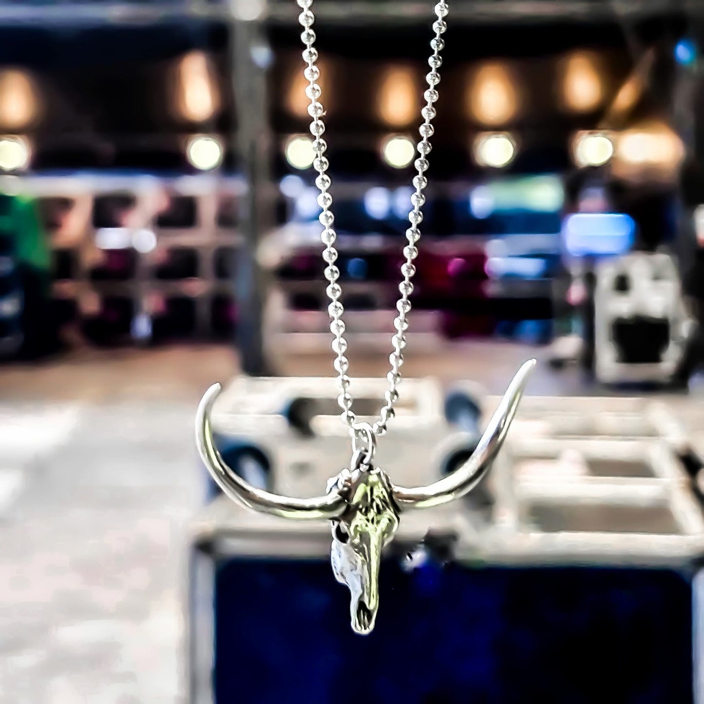 DON'T SQUAT WITH YER SPURS ON on Bloodstock main stage with flight cases in the background