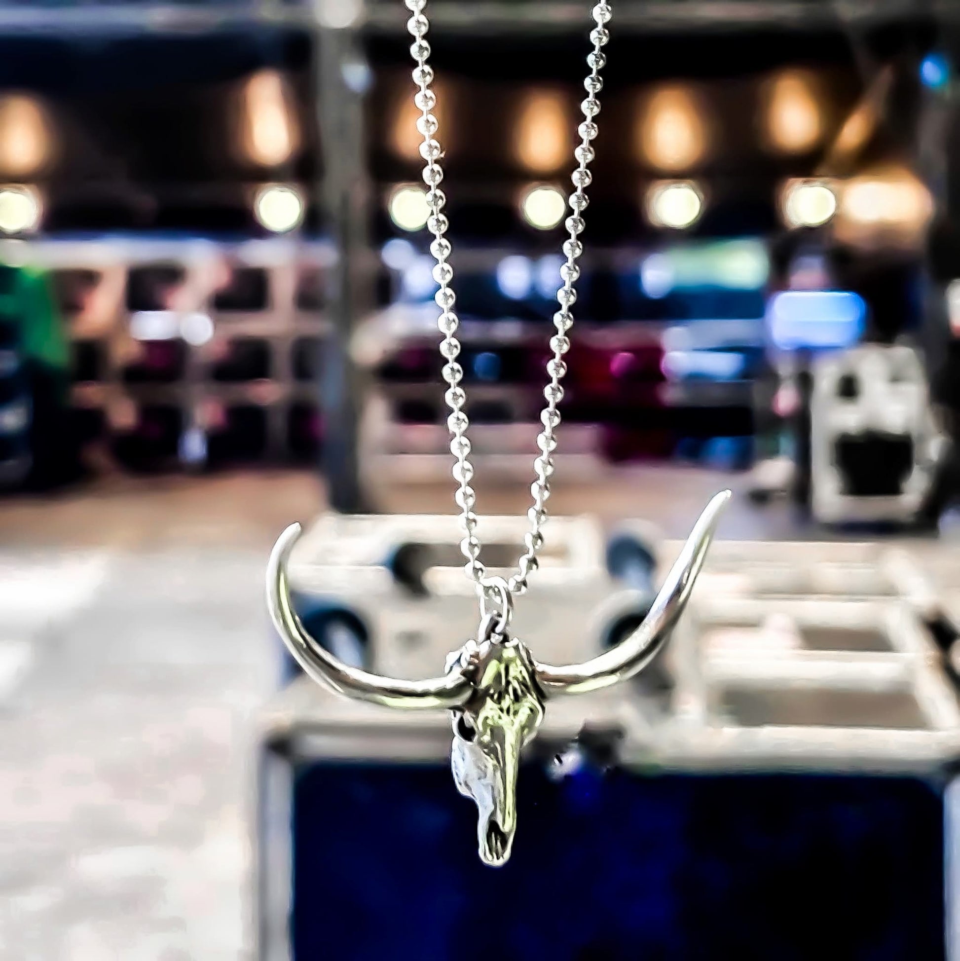 DON'T SQUAT WITH YER SPURS ON on Bloodstock main stage with flight cases in the background