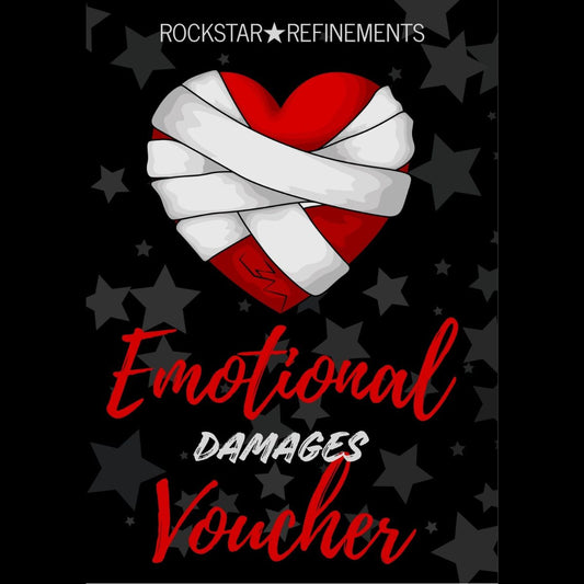 EMOTIONAL DAMAGES VOUCHER in a postable card by ROCKSTAR★REFINEMENTS
