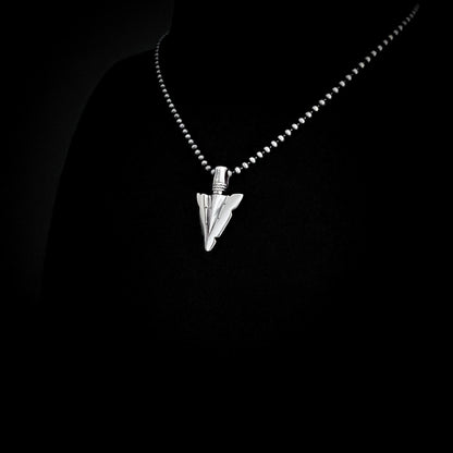 FINAL POINT sterling silver arrowhead pendant on oxidised ball chain by ROCKSTAR★REFINEMENTS™