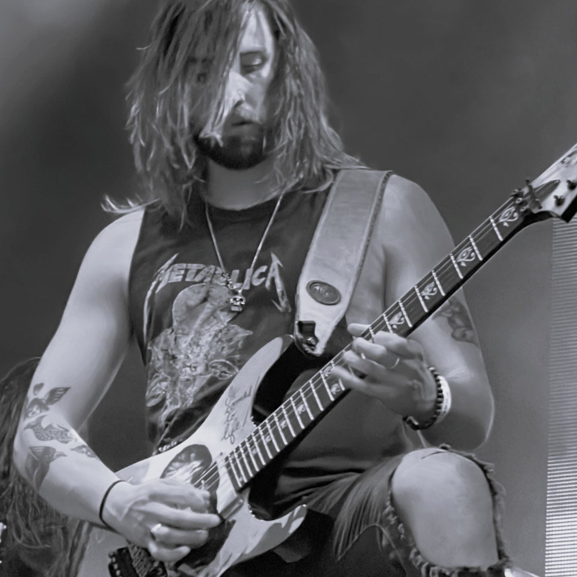Jack from Metal Militia headlining the main stage wearing the FINAL LAUGH sterling silver pendant