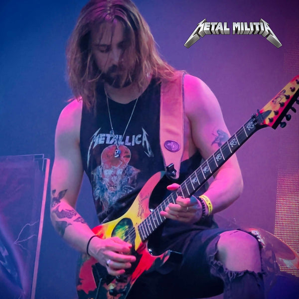 Jack from Metal Militia, a Metallica tribute band, performing live on stage wearing the FINAL LAUGH sterling silver pendant by ROCKSTAR★REFINEMENTS™