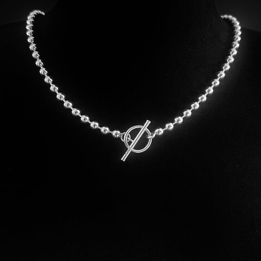 LAYER SLAYER high-shine 5mm ball chain with premium toggle and bar clasp. 