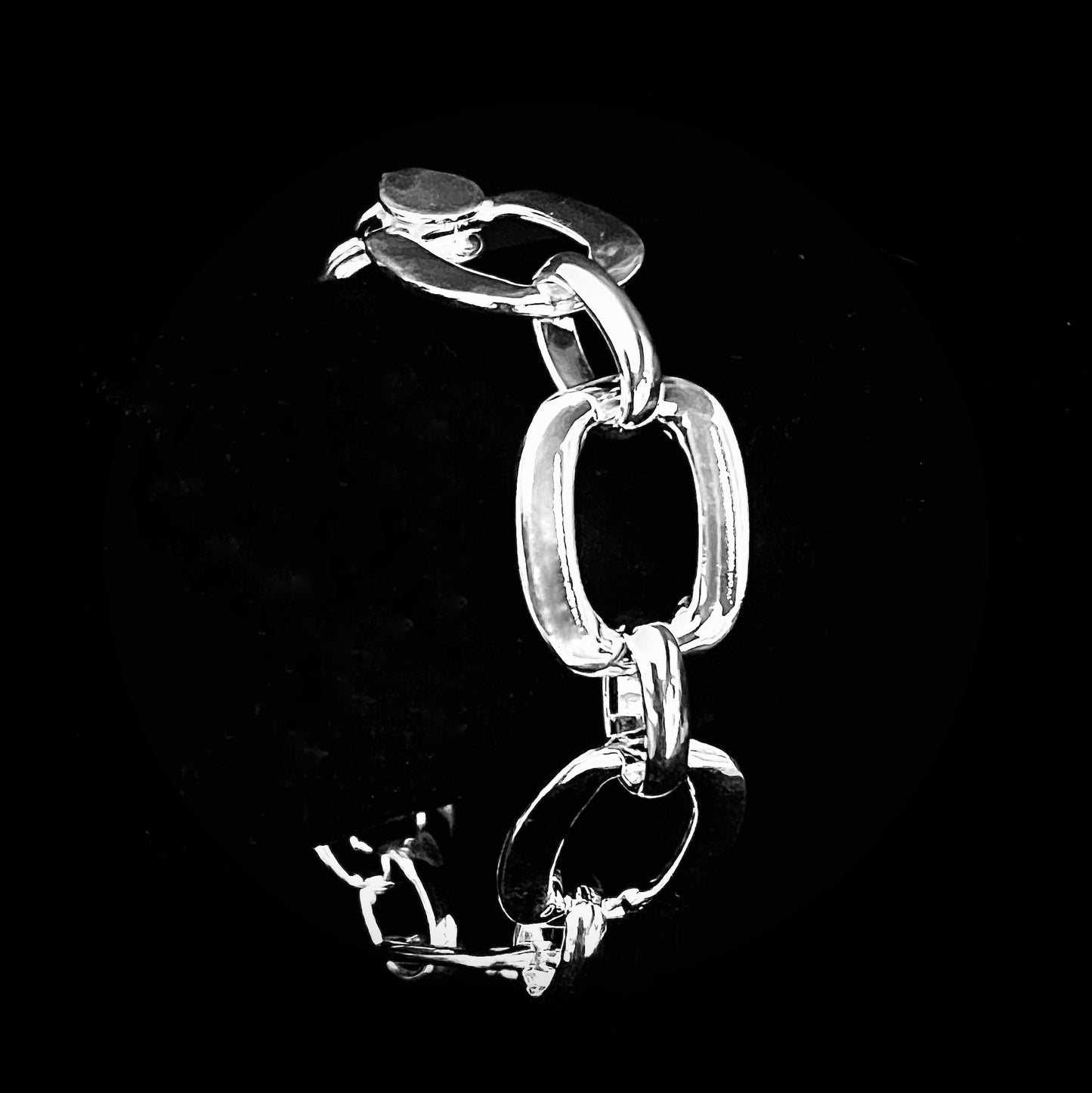SHOWSTOPPER sterling silver statement bracelet with oversized polished links by ROCKSTAR★REFINEMENTS™