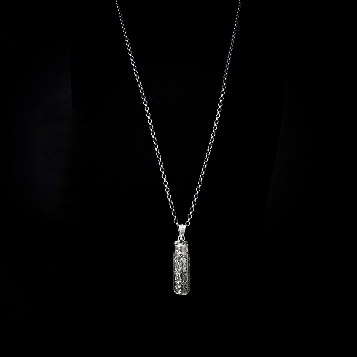 Sterling silver poison locket pendant necklace on 28" belcher chain– ANTIDOTE (NOT INCLUDED) by ROCKSTAR★REFINEMENTS

